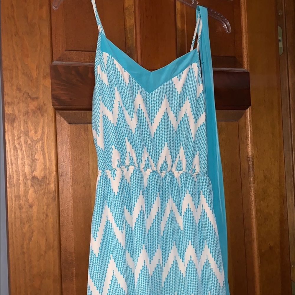 Teal and cream dress by Jay from lizard thicket